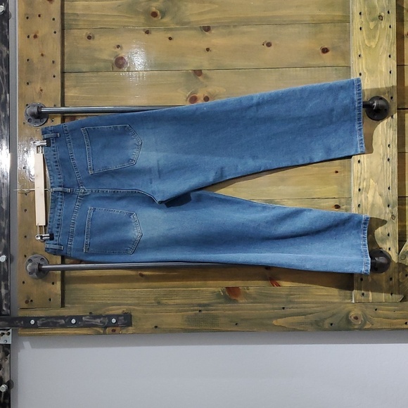 MENS MANFINITY DIAGONAL BUTTON FLY DENIM JEANS  Y2K BAGGY HIP HOP SIZE SMALL 36 - Picture 5 of 9